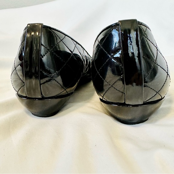 Stuart Weitzman bow quilted patent leather ballerina black flats Quilty - Picture 11 of 15